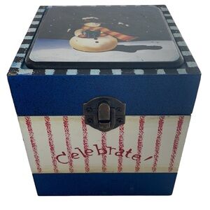 Snowman 6 Coasters in Wooden Decorative Box